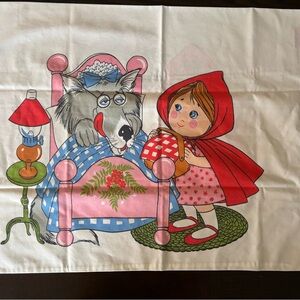 Vintage Sears Roebuck Red Riding Hood Pillowcase Standard Queen 20” X 30”
